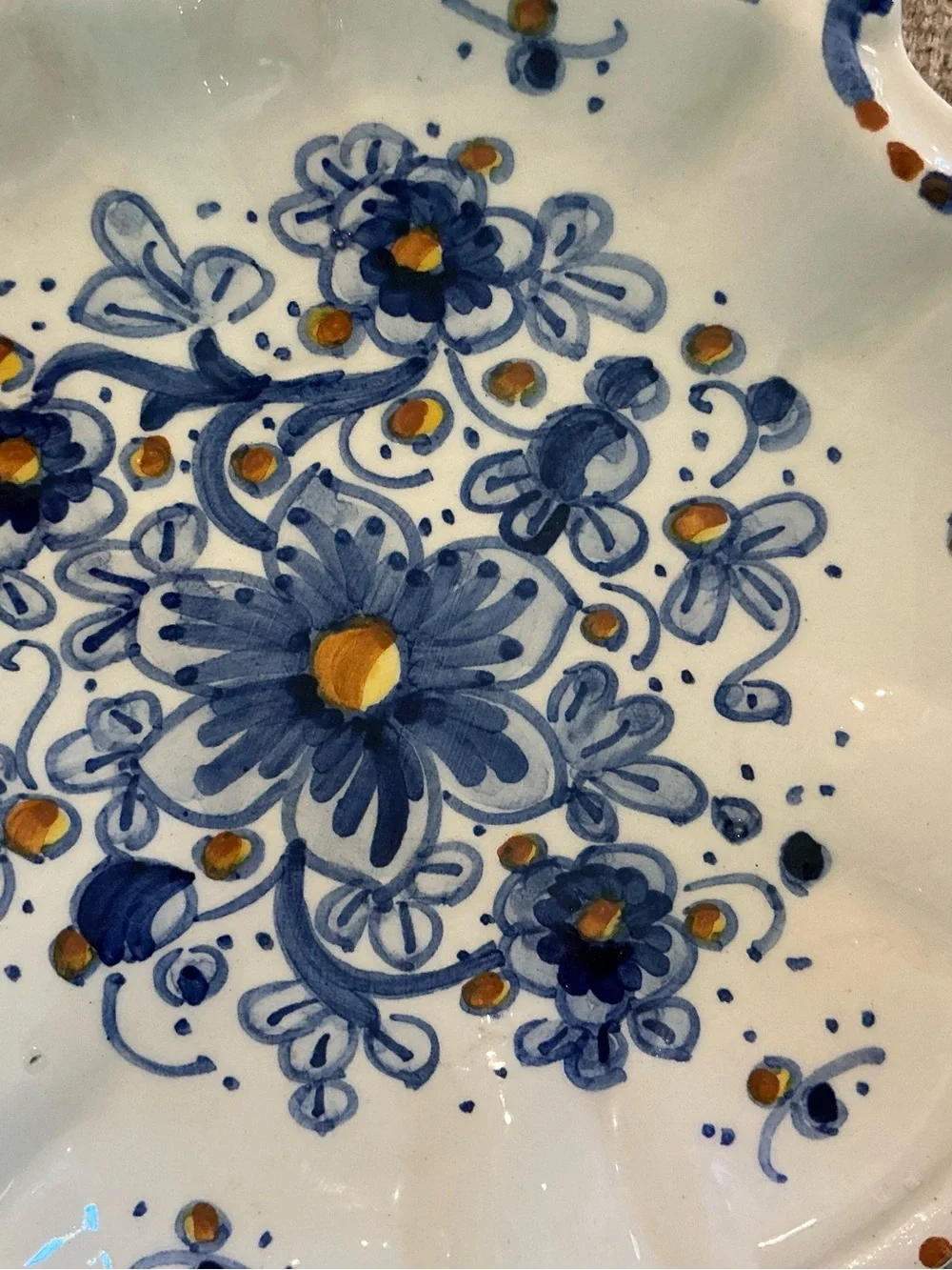 #863 EUC Vintage MAB Gubbio Italian Handpainted Majolica Wall Plate